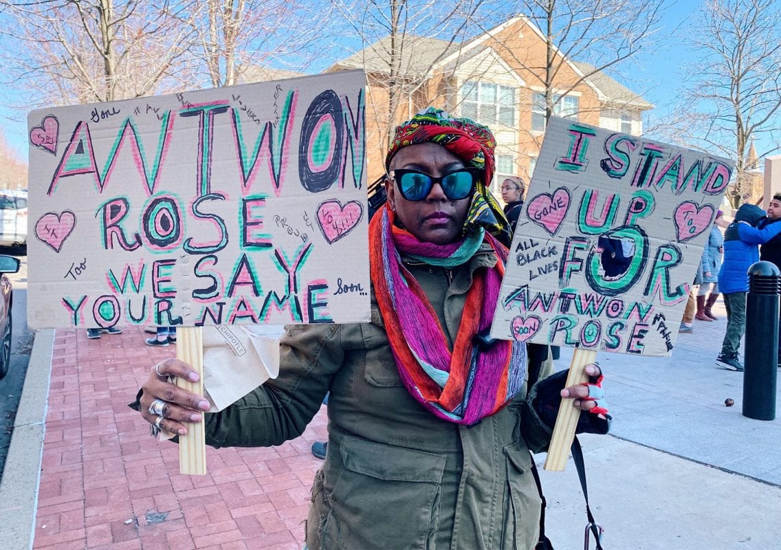 Protesters came out to voice their discontent with the verdict in the case of the Antwon Rose killing. Photo by Carmen Gentile