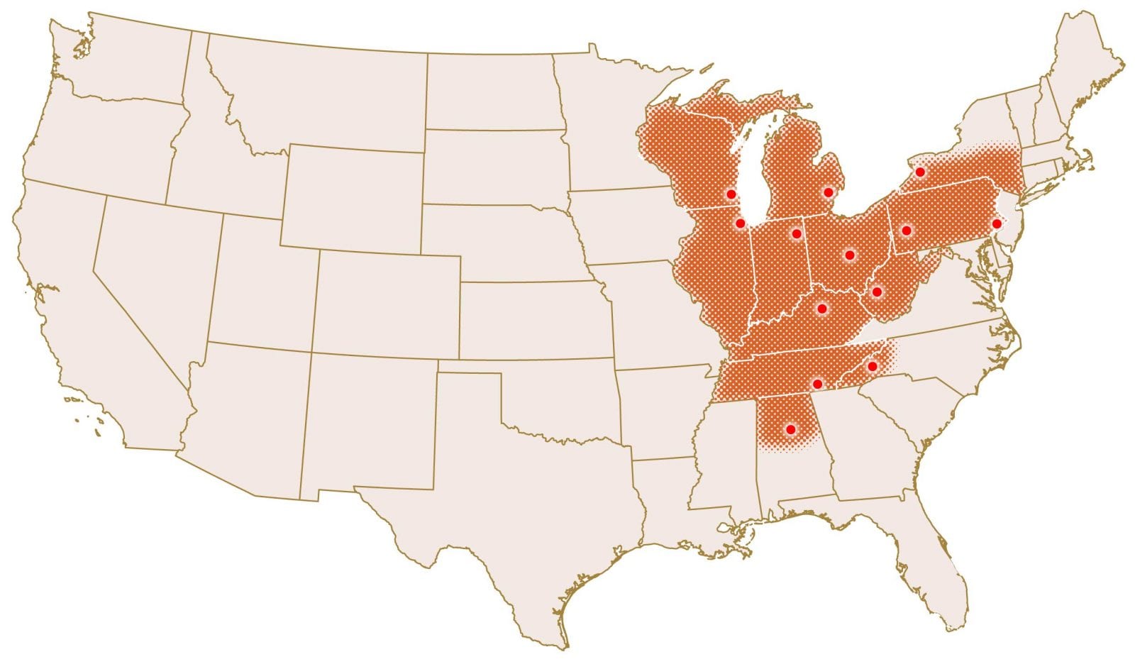 Postindustrial America Veterans Map